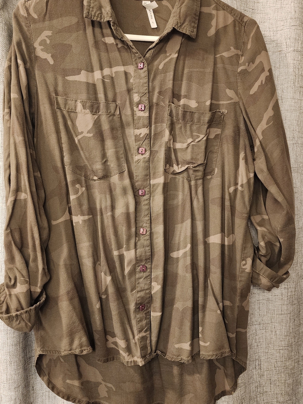 Live 4 Truth Women's Olive Camouflage Button-Down Shirt